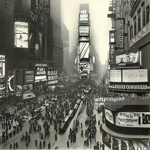 Image similar to alfred stieglitz black and white photo of times square in 1 9 3 3