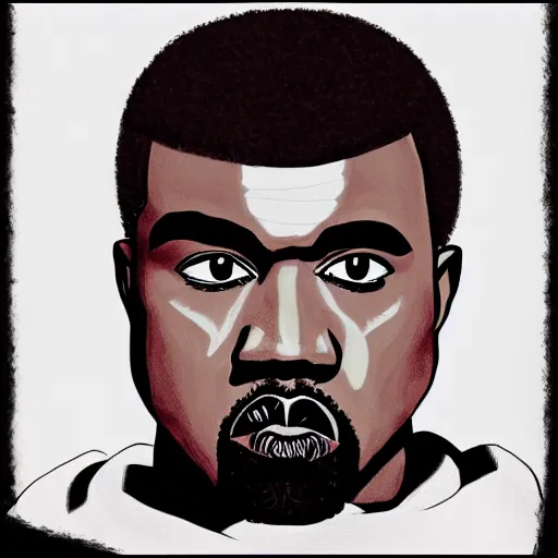 Prompt: kanye west drawn in the style of demon slayer