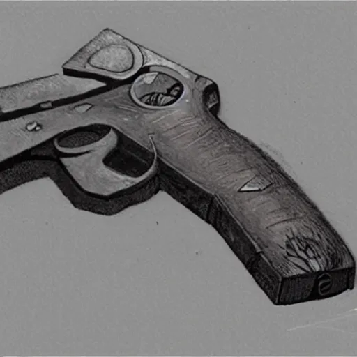 Image similar to deckard pistol design from blade runner