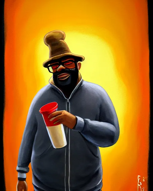 Image similar to painting portrait of big smoke evaporating as smoke, cartoon, warm lighting. big smoke's body is smoke. movie poster, illustration by bartek fedyczak, erak note, tooth wu, neil richards, kan liu, siwoo kim, jisu choe, trending on art station