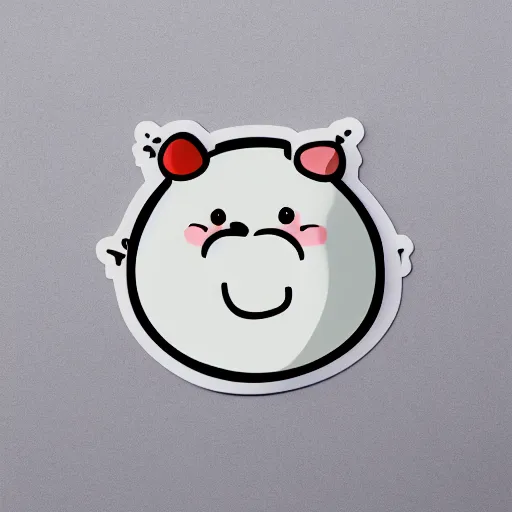 Image similar to cartoon diecut sticker of cute kawaii cheese with white border and light gray background