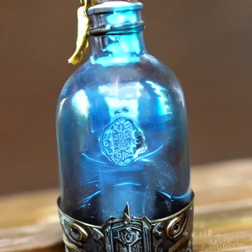 Prompt: anduin wrynn in a bottle