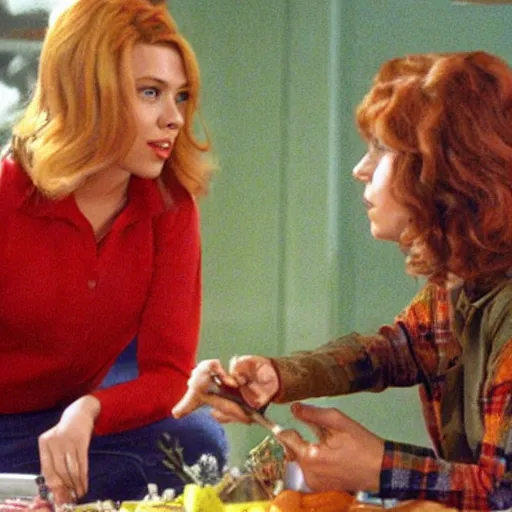 Image similar to a tv still of scarlett johansson as donna pinciotti of That 70's show