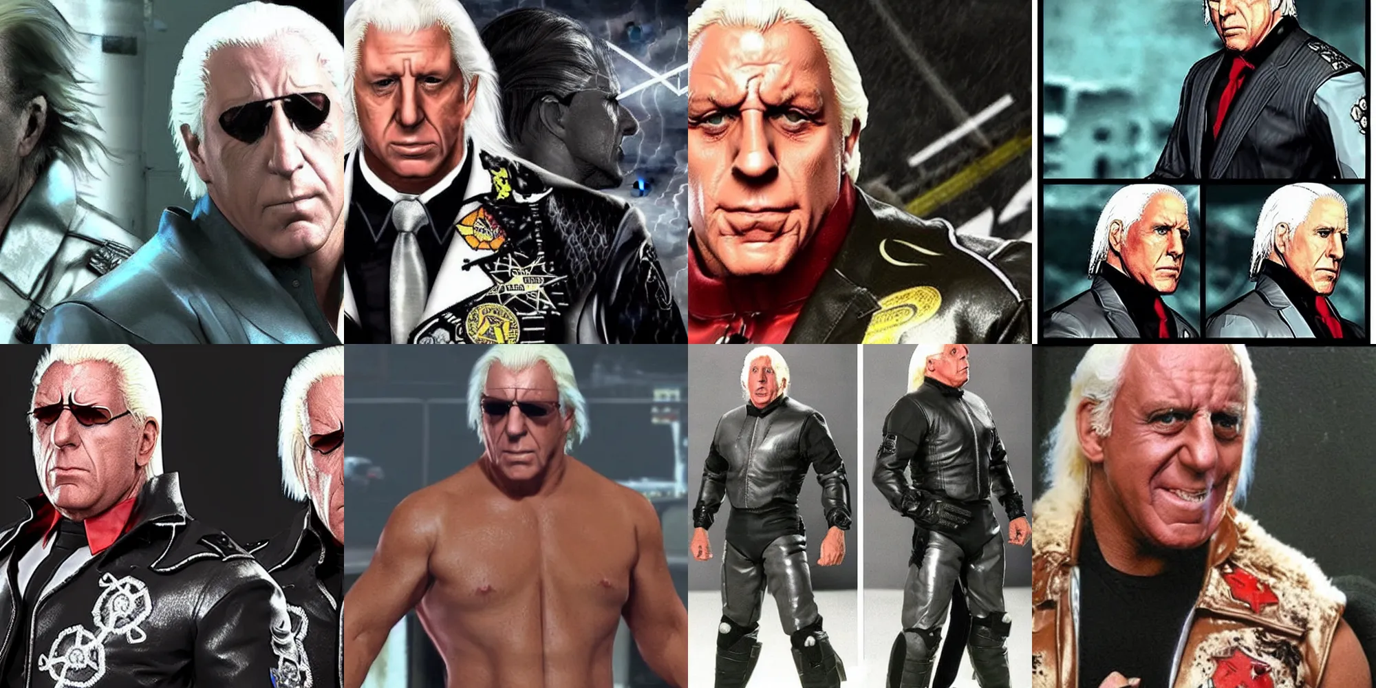 Prompt: ric flair as a charcter in metal gear solid 4