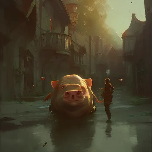 Image similar to 🍺🐷digital Art, Greg rutkowski, Trending artstation,cinematic