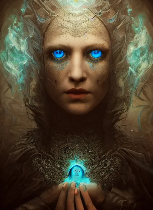 Prompt: Her huge ominous glowing blue eyes staring into my soul , realistic face, intricate stunning highly detailed, Seb McKinnon , agostino arrivabene, WLOP, twisted dark lucid dream, 8k portrait render, raven wings, swirling thick smoke , beautiful lighting, dark fantasy art, cgsociety