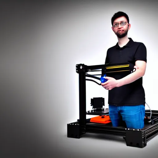 Prompt: prusa 3 d printer high end photoshoot