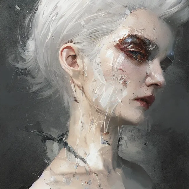 Image similar to beauty girl, white hair, hyper detailed, insane details, intricate, elite, elegant, luxury, by ismail inceoglu dragan bibin hans thoma greg rutkowski alexandros pyromallis rene maritte illustrated, perfect face, fine details, realistic shaded, fine - face, pretty face