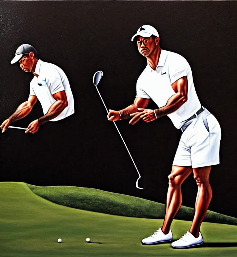 Image similar to tiger woods by caravaggio.