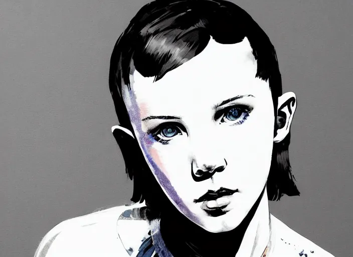 Prompt: a highly detailed beautiful portrait of millie bobby brown by yoji shinkawa