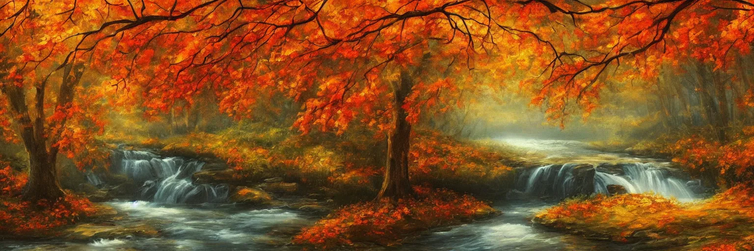 Image similar to beautiful painting of autumn scenery, wallpaper, 4k, detailed