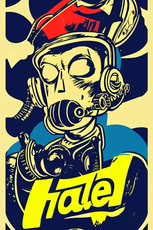 Image similar to fallout 7 6 retro futurist illustration art by butcher billy, sticker, colorful, illustration, highly detailed, simple, smooth and clean vector curves, no jagged lines, vector art, smooth andy warhol style