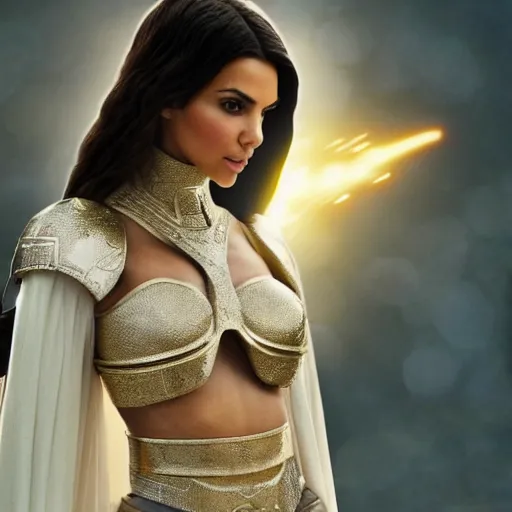 Image similar to victoria justice with kim kardashian body as princess padme in star wars episode 3, 8 k resolution, cinematic lighting, anatomically correct