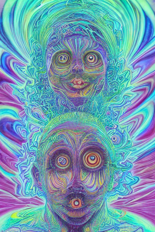 Image similar to the mind on lsd, 4 k award winning alex grey, artstation