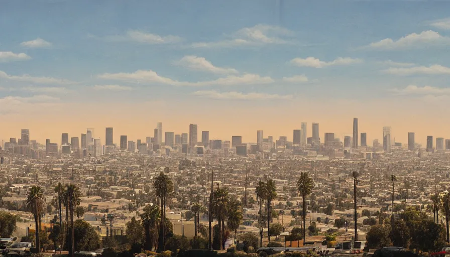 Prompt: a matte painting of los angeles by robin guthrie