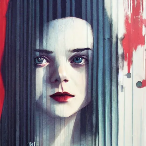 Image similar to Elle Fanning in The Godfather Part 2 picture by Sachin Teng, asymmetrical, dark vibes, Realistic Painting , Organic painting, Matte Painting, geometric shapes, hard edges, graffiti, street art:2 by Sachin Teng:4