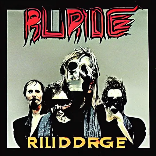 Image similar to 1 9 8 0 s rock album cover for a band called blind rage