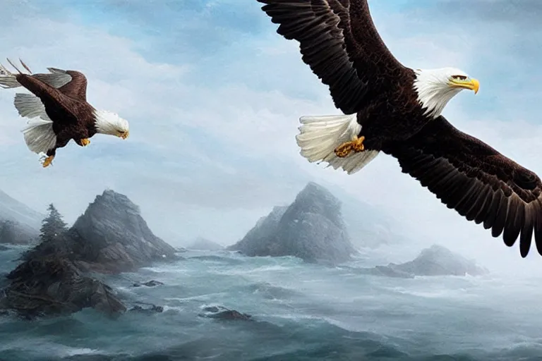 Prompt: bald eagle attacking steven seagal, intricate, elegant, highly detailed, digital painting, artstation, concept art, smooth, sharp focus, illustration, art by greg rutkowski, masterpiece, perfect composition, award - winning photography, cgsociety, patriotic