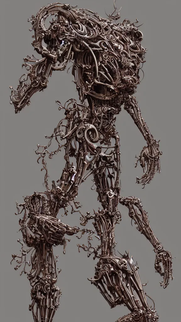 Prompt: highly detailed full body sketch of a biomechanical automaton, grotesque, bizarr, fleshy, digital art, concept art, character art, studio lightning, dark colors, intricate, masterpiece, photorealistic, hiperrealistic, sharp focus, high contrast, Unreal Engine 5