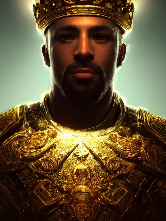 Prompt: portrait art of king 8k ultra realistic , lens flare, atmosphere, glow, detailed,intricate, full of colour, cinematic lighting, trending on artstation, 4k, hyperrealistic, focused, extreme details,unreal engine 5, cinematic, masterpiece