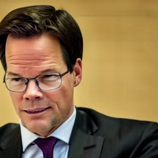 Prompt: a caricature of Mark Rutte