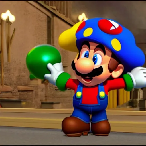 Image similar to Jack Black as Super Mario in the live-action Super Mario Bros movie