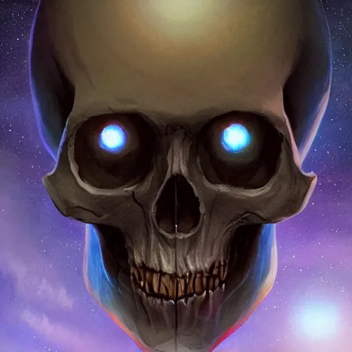 Prompt: a planet that resembles a skull, stars in the background, natural, ultra detail. digital painting, beautiful, concept art, ethereal, cinematic, epic, 8k, high detail, Artstation, illustration, Trending on Artstation, Artstation HQ, Artstation HD, deviant art, Pinterest, digital art,