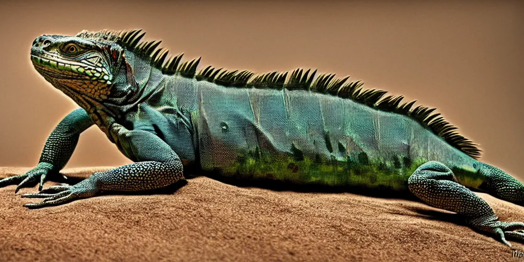 Image similar to award winning photo of an iguana by Peter Lik, hdr