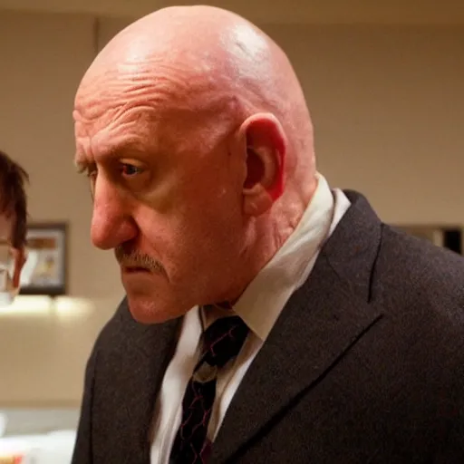 Image similar to mike ehrmantraut eats saul goodman