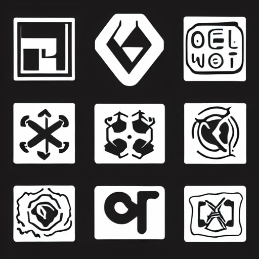 Prompt: logo concept designs, vector lines, clean, illustration, shapes, artstation, sticker