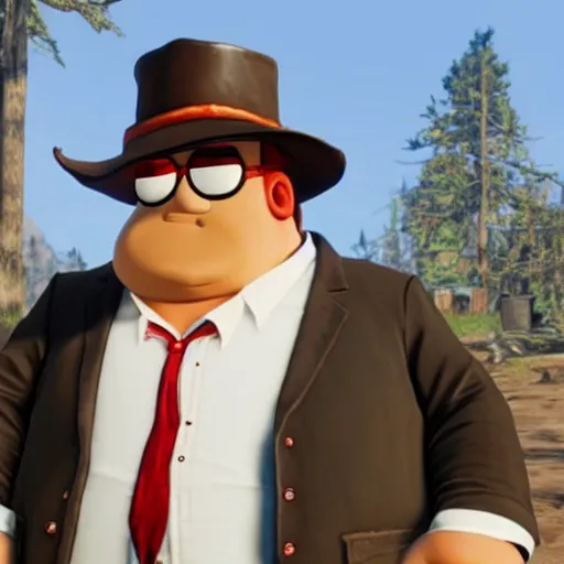 Prompt: Peter Griffin in Red Dead Redemption 2