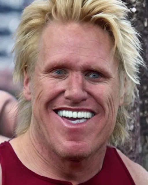 Image similar to cherry merged with gary busey
