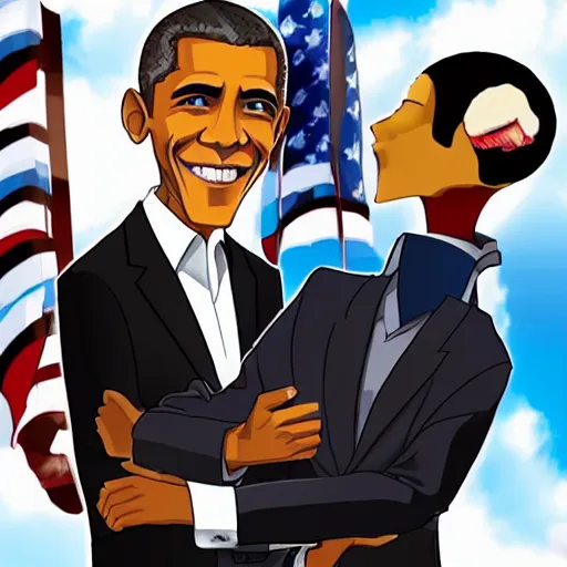 Prompt: barrack obama anime studio bones