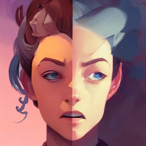 Image similar to face icon stylized minimalist comic - con, loftis, cory behance hd by jesper ejsing, by rhads, makoto shinkai and lois van baarle, ilya kuvshinov, rossdraws global illumination