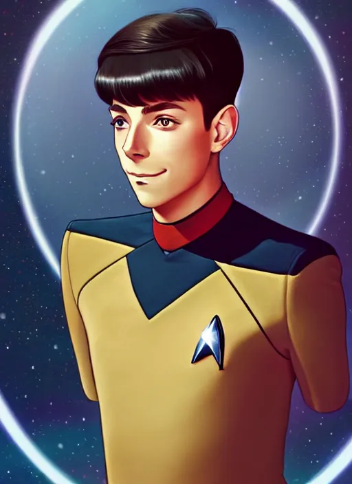 Prompt: cute star trek officer kai havertz, natural lighting, path traced, highly detailed, high quality, digital painting, by don bluth and ross tran and studio ghibli and alphonse mucha, artgerm