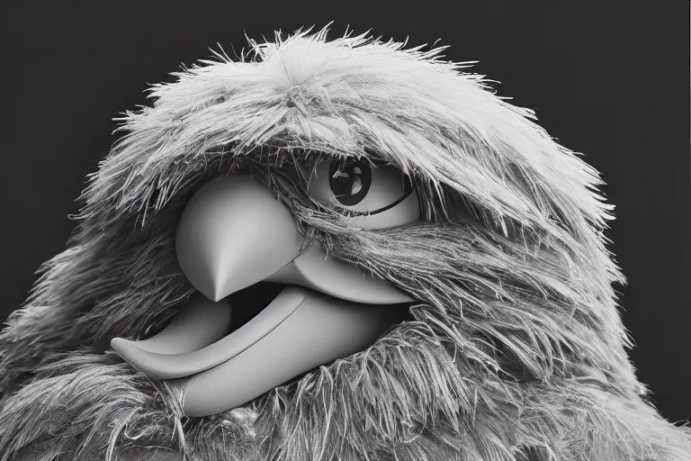 Prompt: a highly detailed cinematic headshot portrait photograph of big bird from sesame street, ultra realistic, depth, beautiful lighting, by richard avedon and annie leibovitz and arnold newman, photorealistic, hyperrealistic, octane, epic composition, hasselblad camera, 5 0 mm, sharp focus, kodak tri - x 3 5 mm, masterpiece