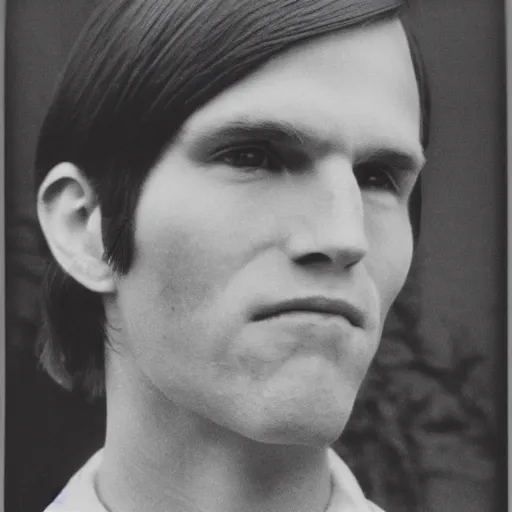 Image similar to A photograph portrait of Jerma985 with short-medium length hair a combover wearing early 1970s menswear in the early 1970s, taken in the early 1970s, grainy, taken on a 1970s Polaroid Camera, realistic, hyperrealistic, very realistic, highly detailed, very detailed, extremely detailed, detailed, digital art, trending on artstation, colorized photo