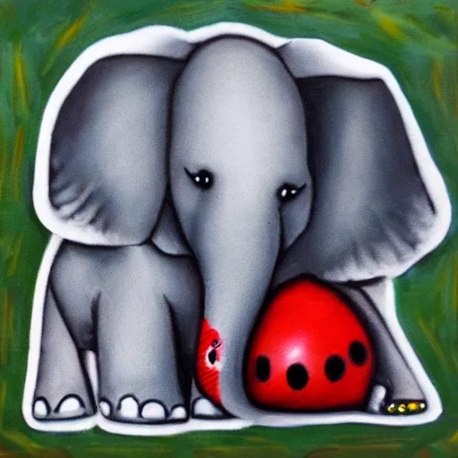 Image similar to elephant + ladybird