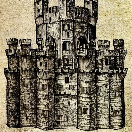 Prompt: drawing of a castle made of lace!!!, by albrecht durer