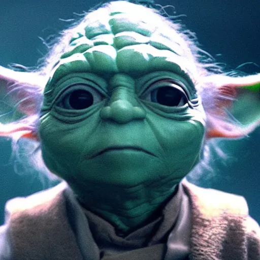 Prompt: film still of yoda in las vegas casino movie 4 k 8 k