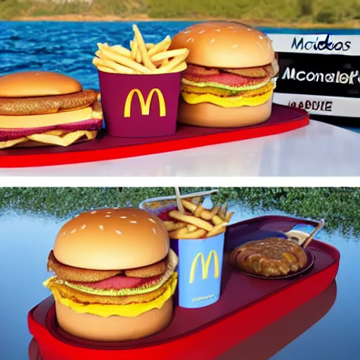 Image similar to mcdonalds on a boat