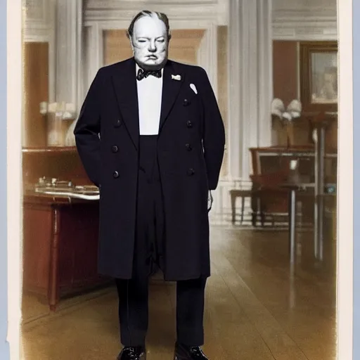 Image similar to starfleet uniform, portrait of winston churchill in starfleet uniform