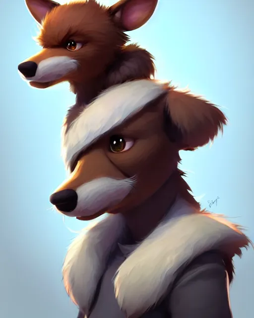 Prompt: character concept art of a cute young male anthropomorphic furry | | adorable muzzle, a fine snout, key visual, realistic shaded perfect face, fine details by stanley artgerm lau, wlop, rossdraws, james jean, andrei riabovitchev, marc simonetti, and sakimichan, trending on artstation