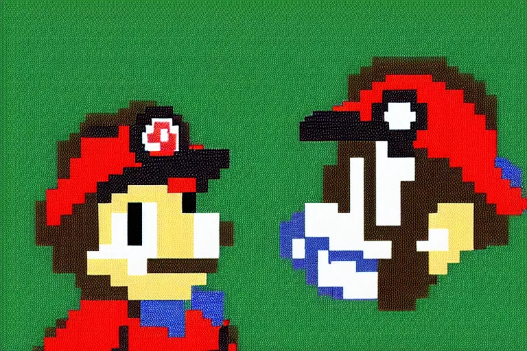 Prompt: Mario, Pokemon Sprite