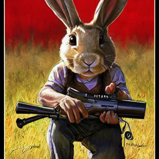 Prompt: rabbit gangster by James Gurney.