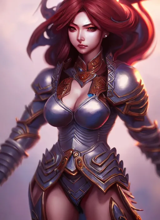 Image similar to sakimi chan, armor, detailed face, dynamic lighting, tony sart, 8 k