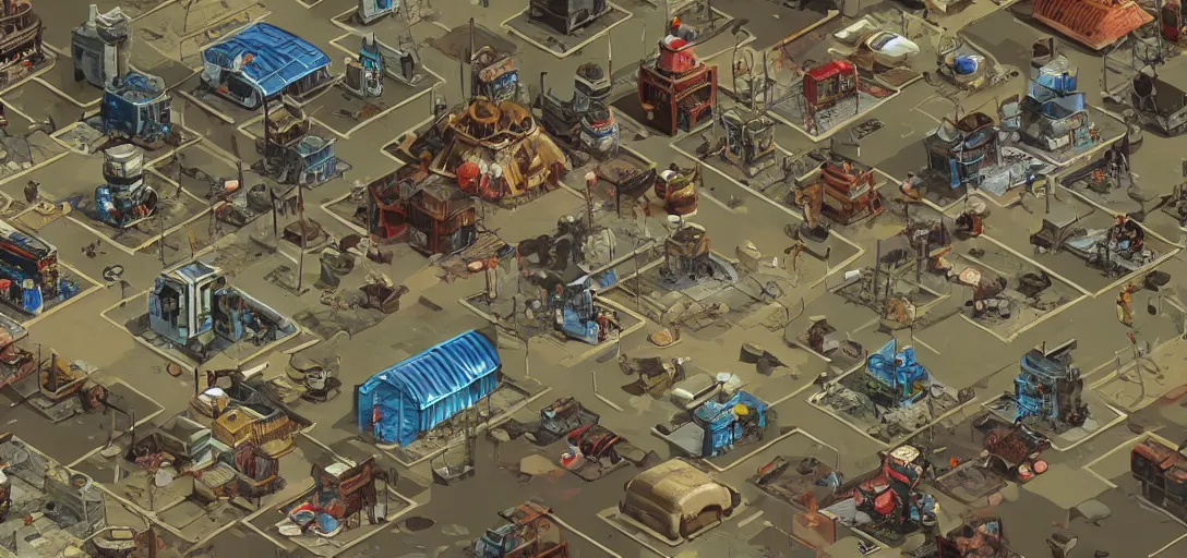 Prompt: Isometric gameplay of Fallout China