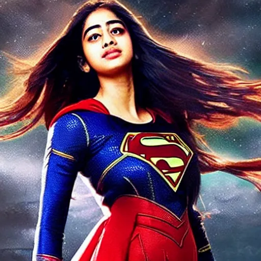 Image similar to artwork of janhvi kapoor as supergirl