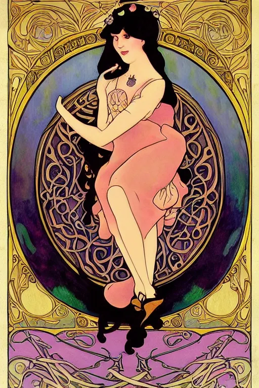 Prompt: beautiful art nouveau painting of princess peach