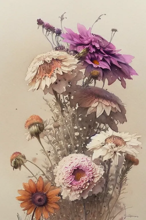 Prompt: ( ( ( ( ( 1 loose watercolor of flowers. muted colors. ) ) ) ) ) by jean - baptiste monge!!!!!!!!!!!!!!!!!!!!!!!!!!!!!!
